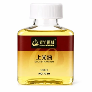 CHINJOO Oil Glossy Varnish 100ml – High Gloss Protective Finish for All Types of Paints, UV & Water Resistant, Bubble-Free Clear Coating Specially For canvas surface 100ml (7710)
